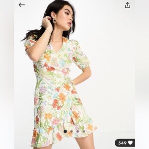 & other stories linen floral dress EU40/US8